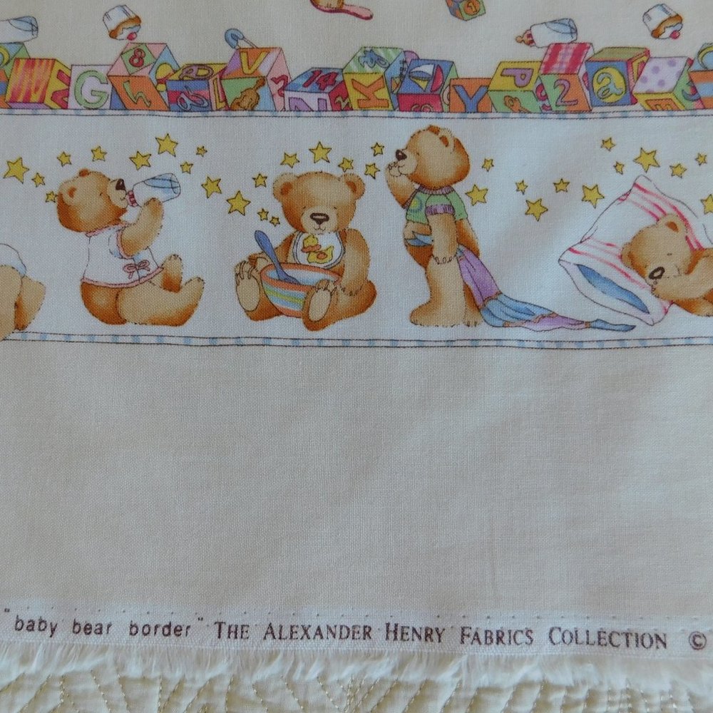 OOP Alexander Henry baby bear border print cotton fabric nursery quilt material - Picture 3 of 16